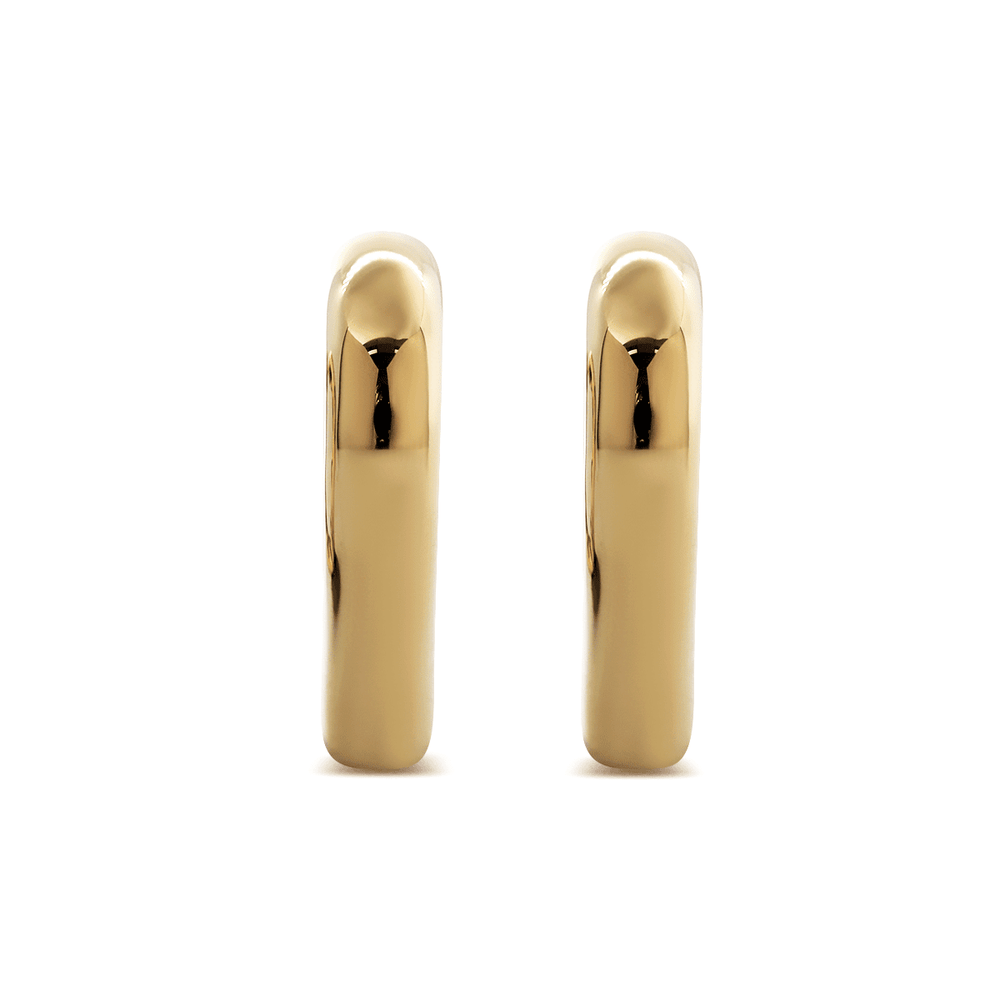 14K Yellow Gold Heart Shaped Huggie Earrings - FIORESE JEWELRY