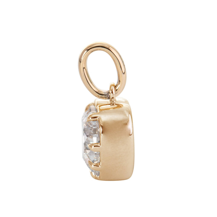 14K Yellow Gold Necklace with 2 ct Heart Shaped Lab Diamond Pendant in Bezel Setting - FIORESE JEWELRY