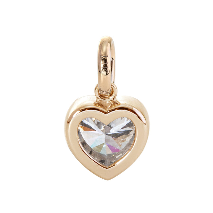 14K Yellow Gold Necklace with 2 ct Heart Shaped Lab Diamond Pendant in Bezel Setting - FIORESE JEWELRY