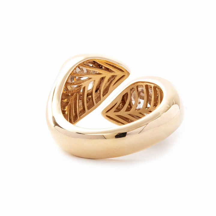 14K Yellow Gold Old European Cut Lab Diamond Toi et Moi Ring - FIORESE JEWELRY