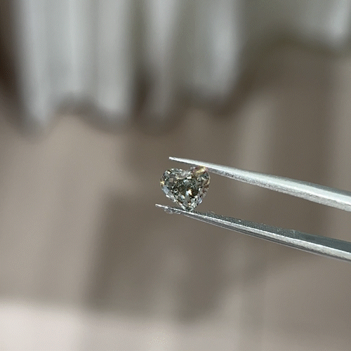 0.77ct Heart Cut Lab Diamond Green SI NO.432