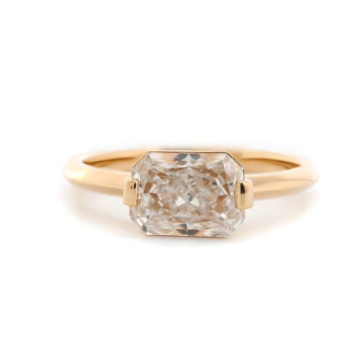 1.691CT East - West Design Radiant Lab Diamond Two Prong Solitaire Ring - FIORESE JEWELRY