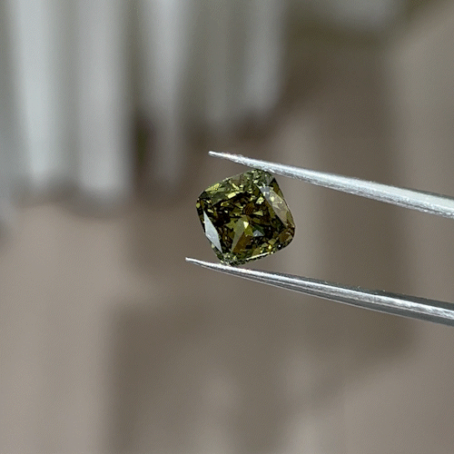3.0ct Cushion Cut Lab Diamond Green VS NO.1028