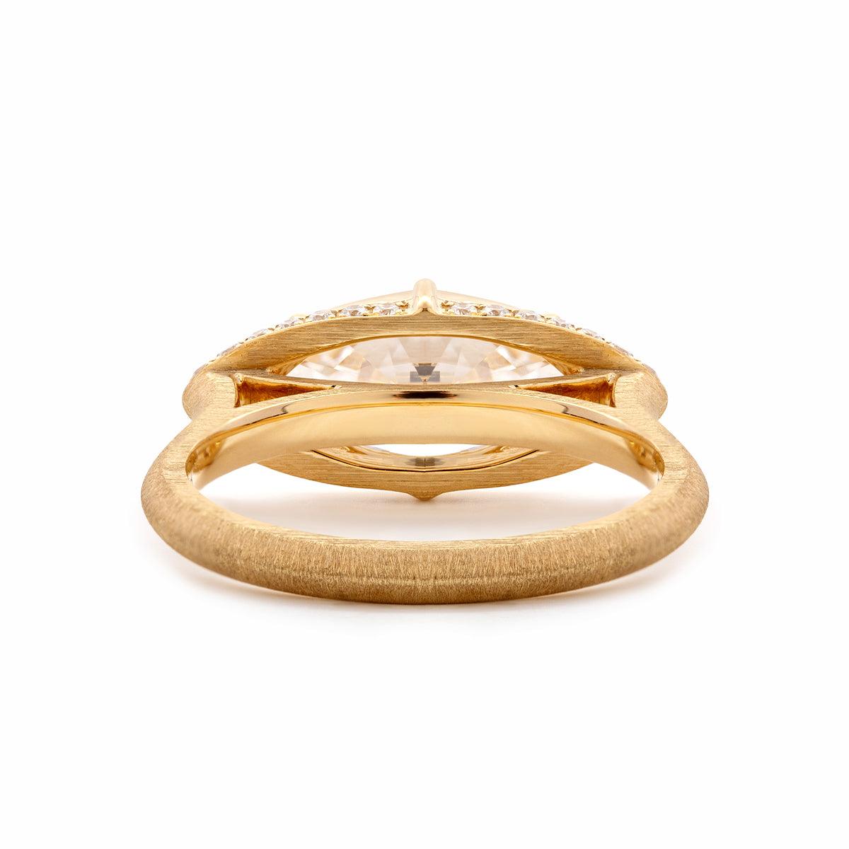 18K White Gold 2.5ct Marquise Cut Lab Diamond Halo Ring