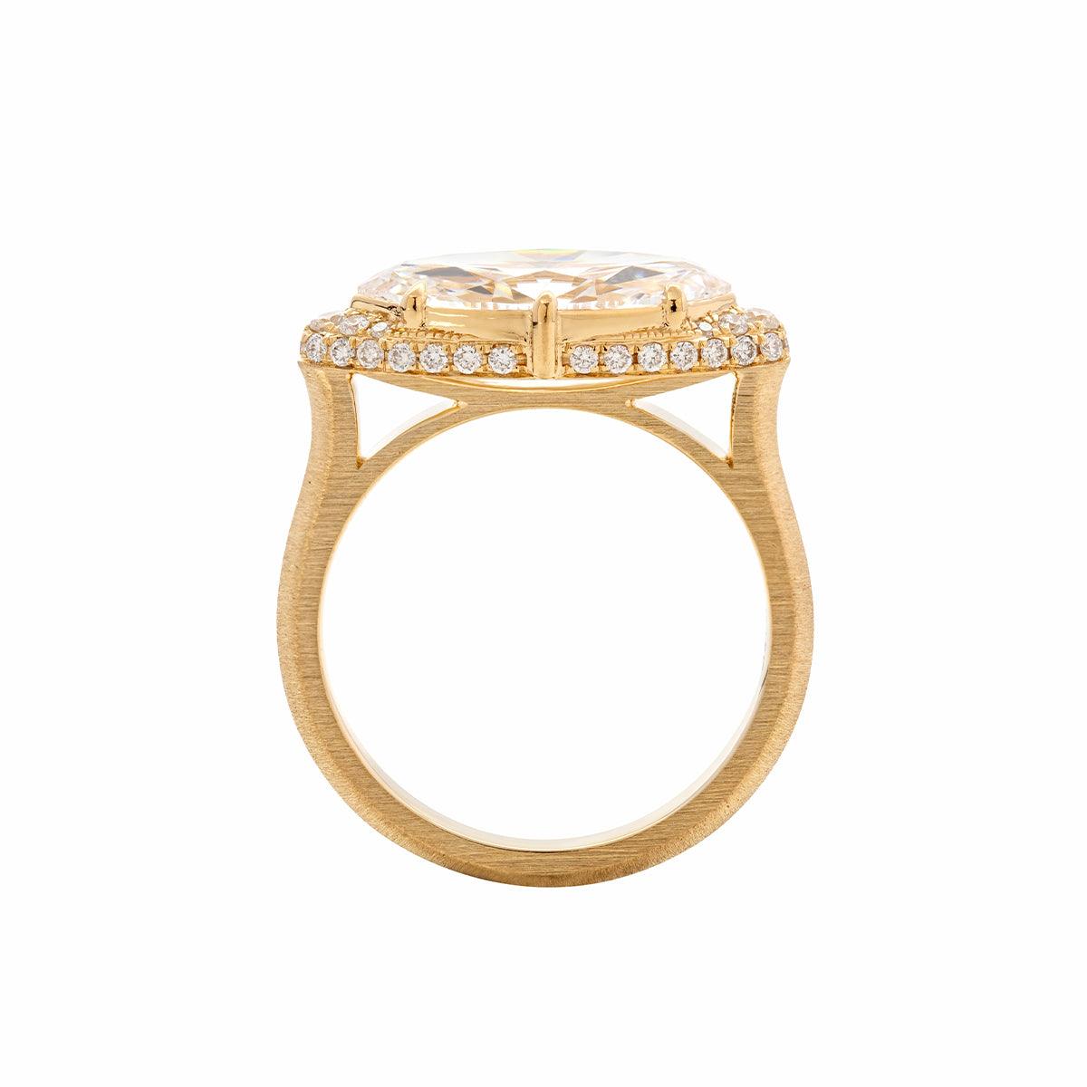 18K White Gold 2.5ct Marquise Cut Lab Diamond Halo Ring