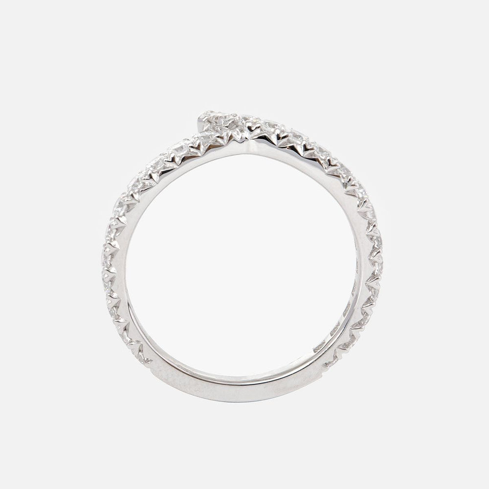 18K White Gold Round Cut Lab Diamond Wedding Ring Enhancer - FIORESE JEWELRY