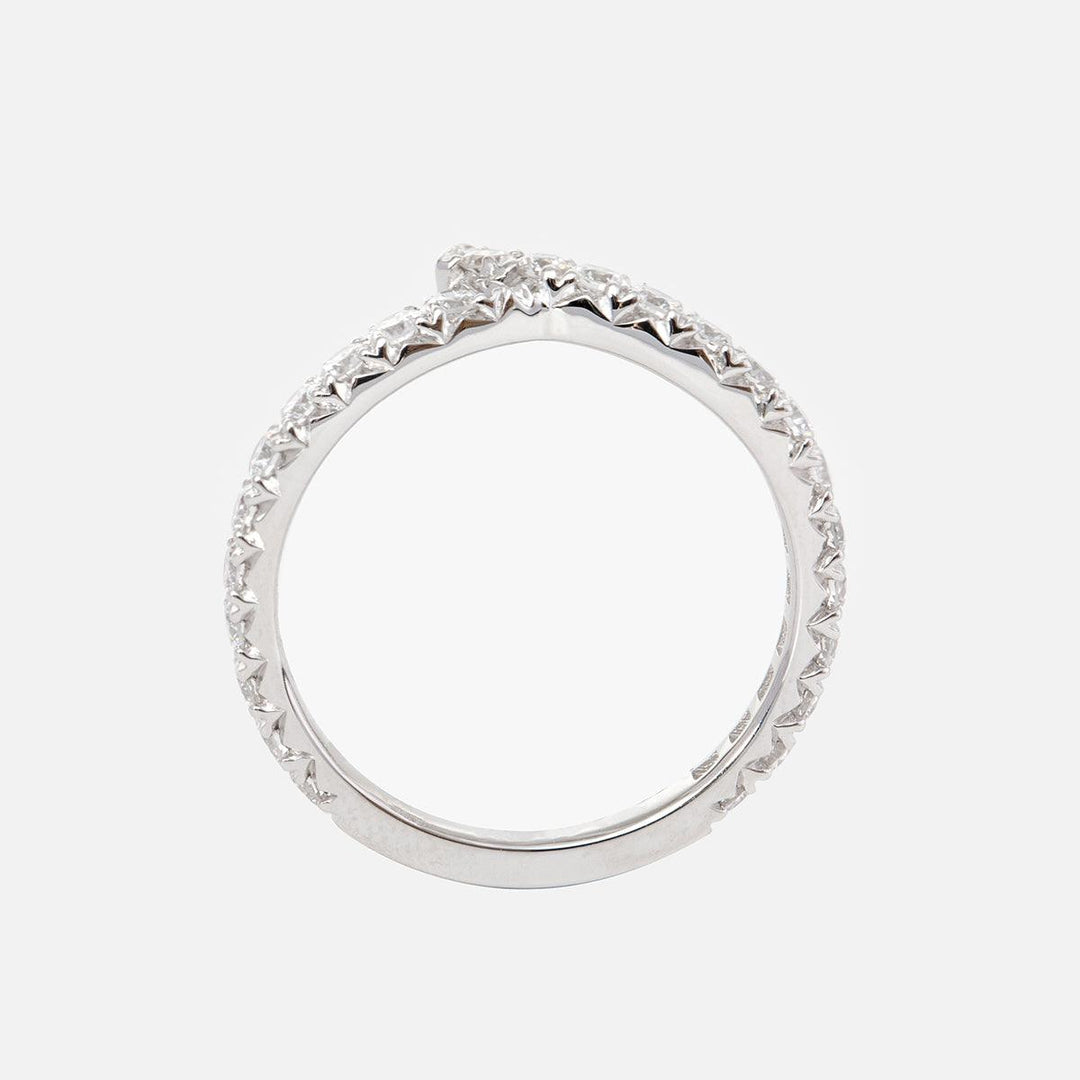 18K White Gold Round Cut Lab Diamond Wedding Ring Enhancer - FIORESE JEWELRY