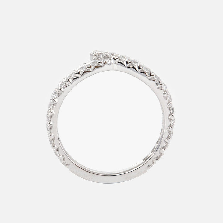18K White Gold Round Cut Lab Diamond Wedding Ring Enhancer - FIORESE JEWELRY