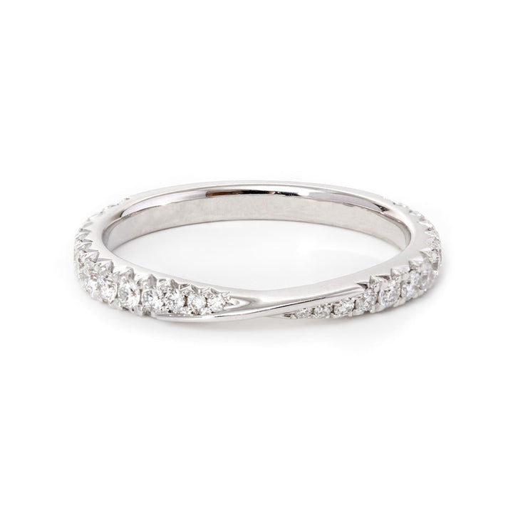 18K White Gold Round Cut Lab Diamond Wedding Ring Enhancer - FIORESE JEWELRY