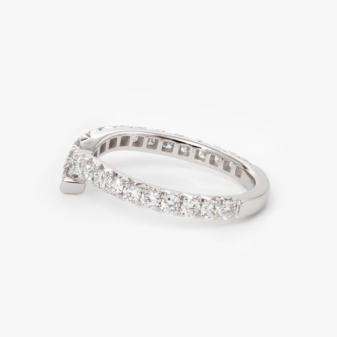 18K White Gold Round Cut Lab Diamond Wedding Ring Enhancer - FIORESE JEWELRY