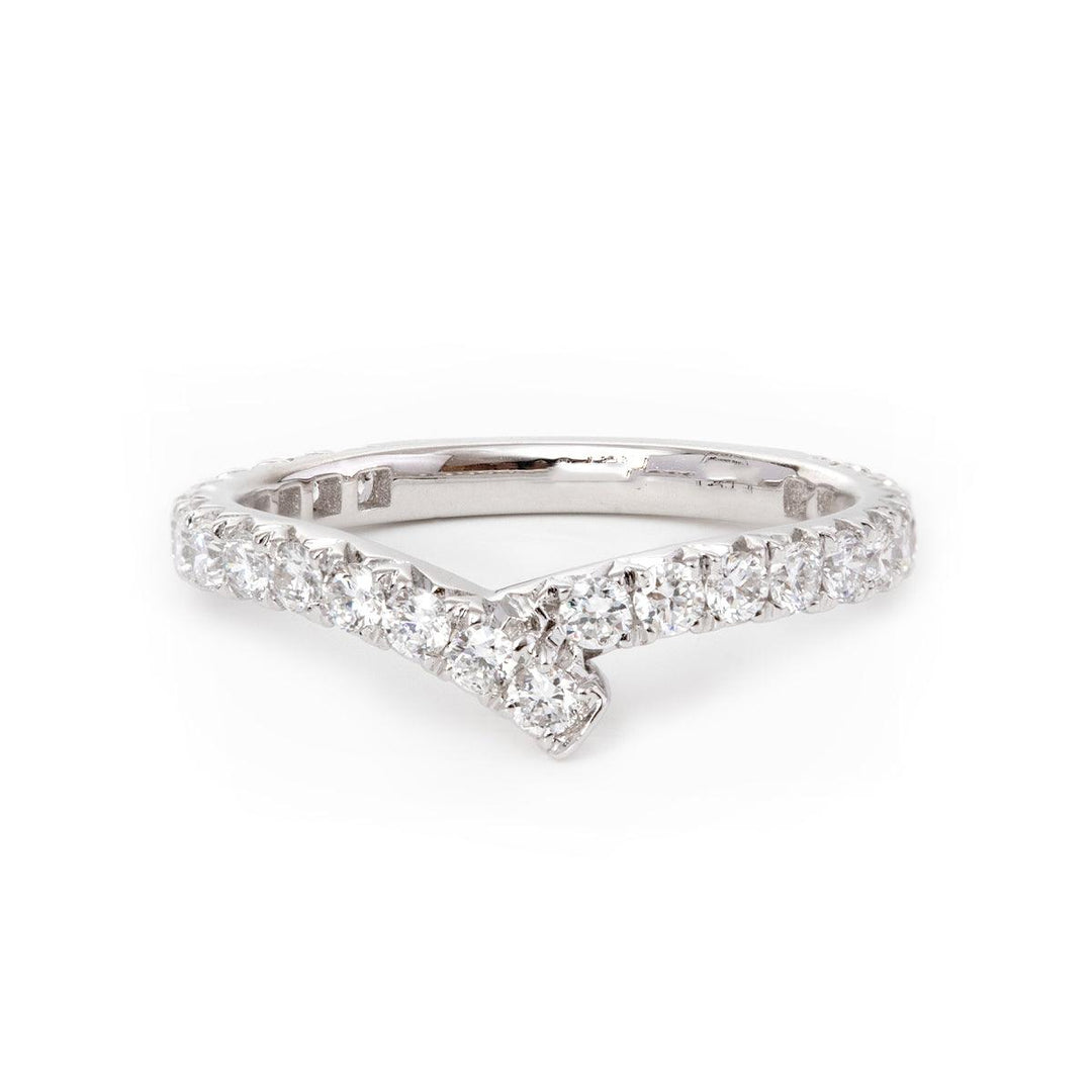 18K White Gold Round Cut Lab Diamond Wedding Ring Enhancer - FIORESE JEWELRY
