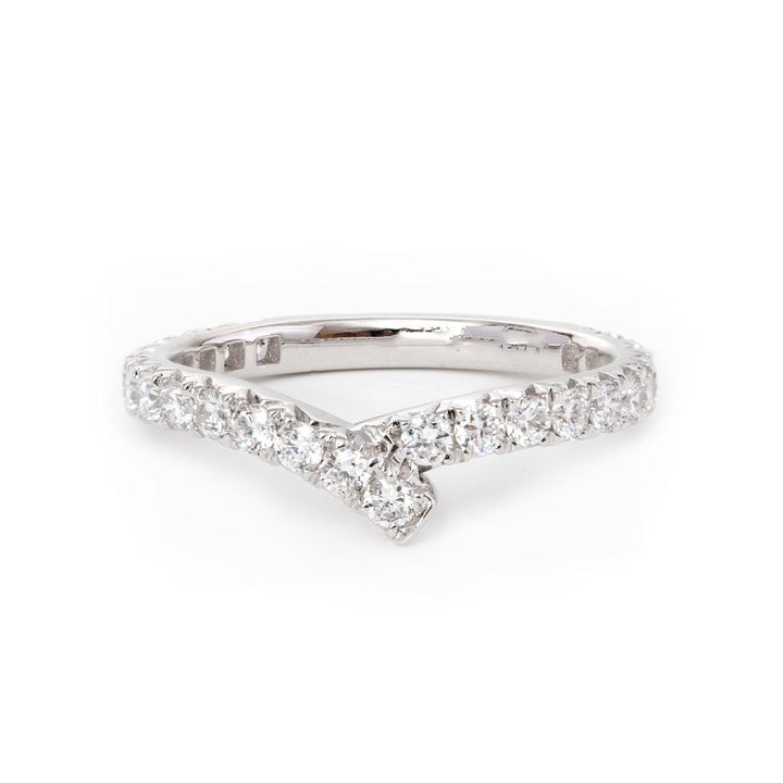 18K White Gold Round Cut Lab Diamond Wedding Ring Enhancer - FIORESE JEWELRY