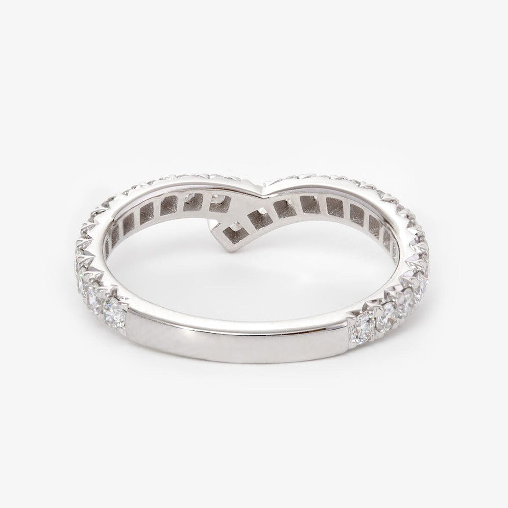 18K White Gold Round Cut Lab Diamond Wedding Ring Enhancer - FIORESE JEWELRY