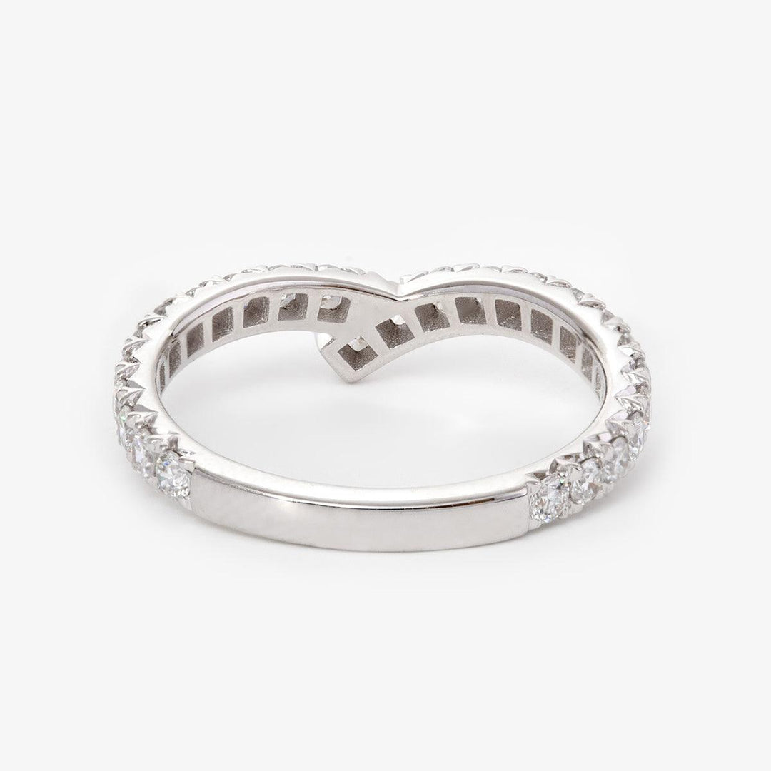 18K White Gold Round Cut Lab Diamond Wedding Ring Enhancer - FIORESE JEWELRY