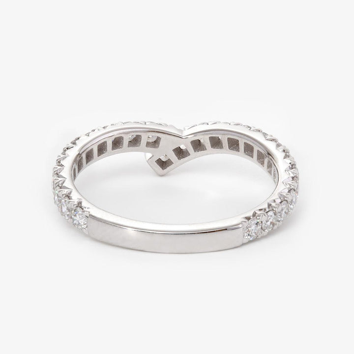 18K White Gold Round Cut Lab Diamond Wedding Ring Enhancer - FIORESE JEWELRY