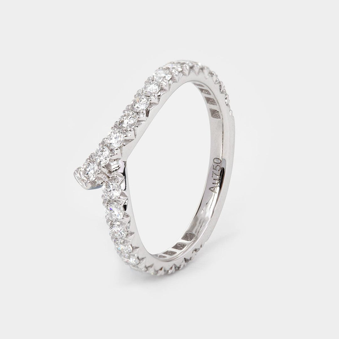 18K White Gold Round Cut Lab Diamond Wedding Ring Enhancer - FIORESE JEWELRY