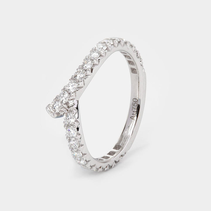 18K White Gold Round Cut Lab Diamond Wedding Ring Enhancer - FIORESE JEWELRY