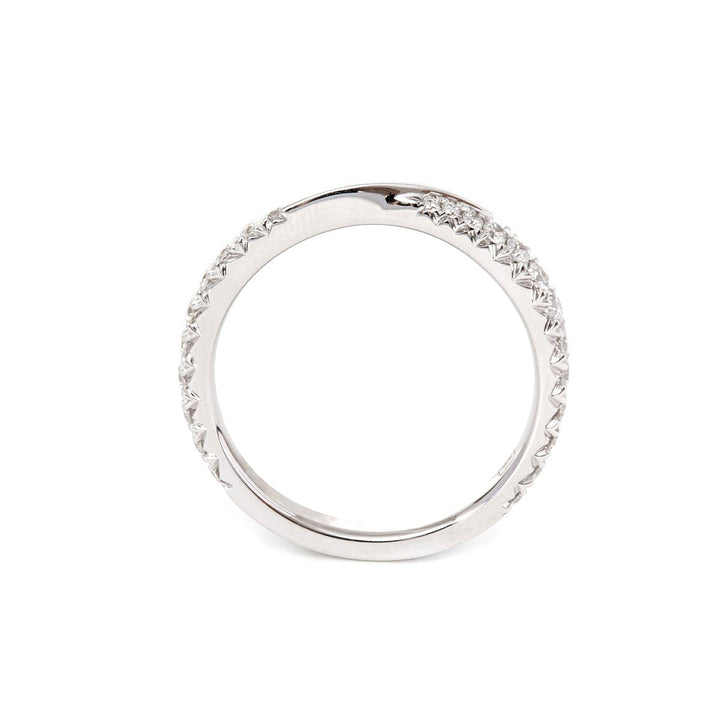 18K White Gold Round Cut Lab Diamond Wedding Ring Enhancer - FIORESE JEWELRY