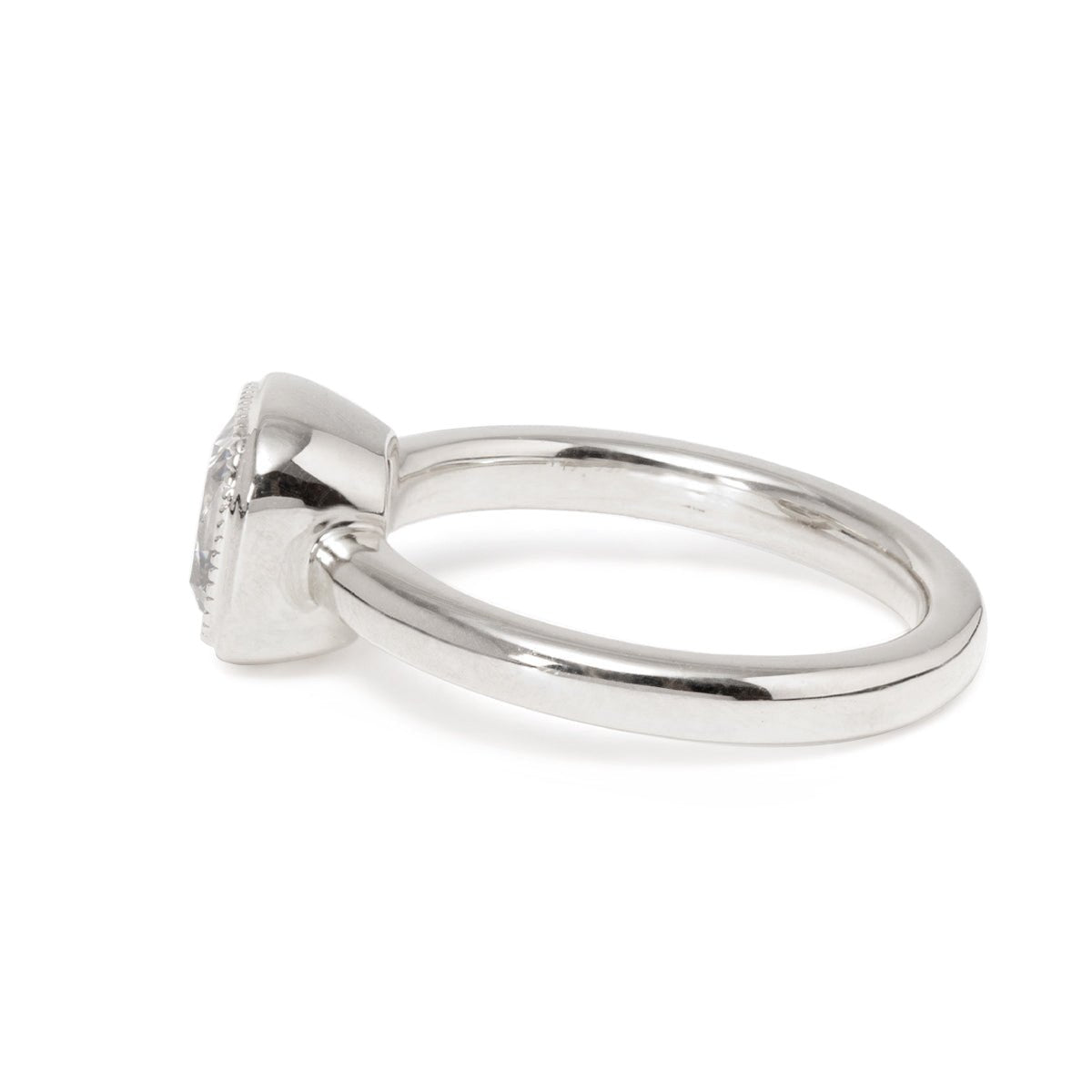 18K Yellow Gold 1.5ct Old Mine Cut Antique Lab Diamond Milligrain Bezel Solitaire Ring - FIORESE JEWELRY