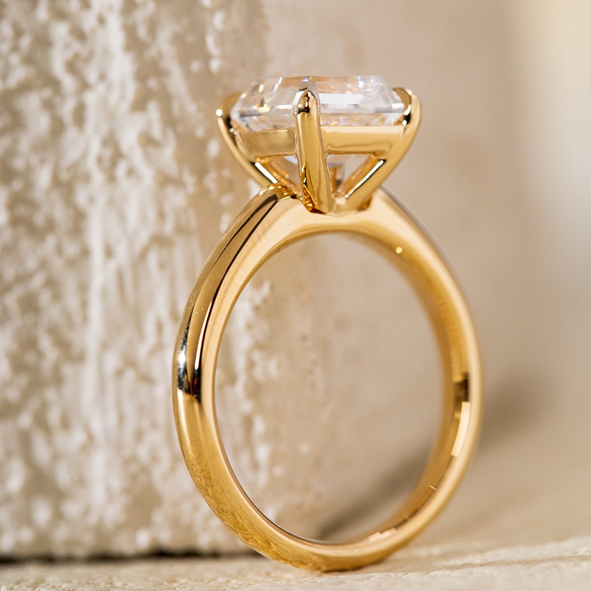 Asscher-Cut Lab Diamond Solitaire Ring with 4-Prong Martini Setting