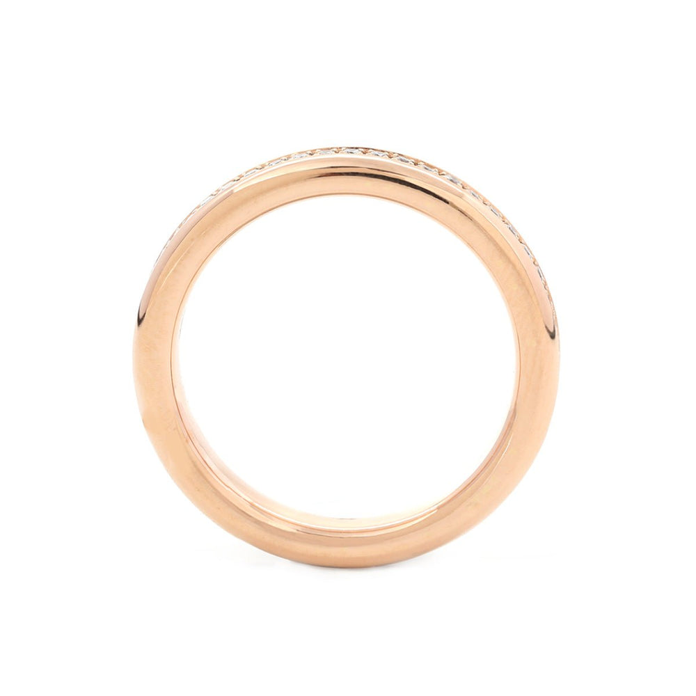 18K Yellow Gold Round Cut Lab Diamond Eternity Ring - FIORESE JEWELRY