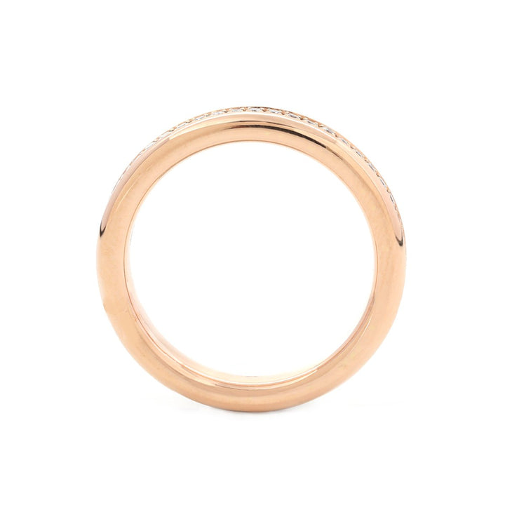 18K Yellow Gold Round Cut Lab Diamond Eternity Ring - FIORESE JEWELRY
