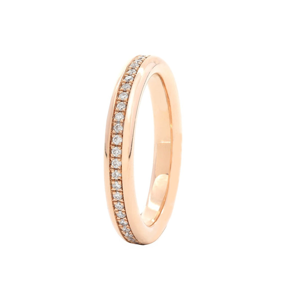 18K Yellow Gold Round Cut Lab Diamond Eternity Ring - FIORESE JEWELRY