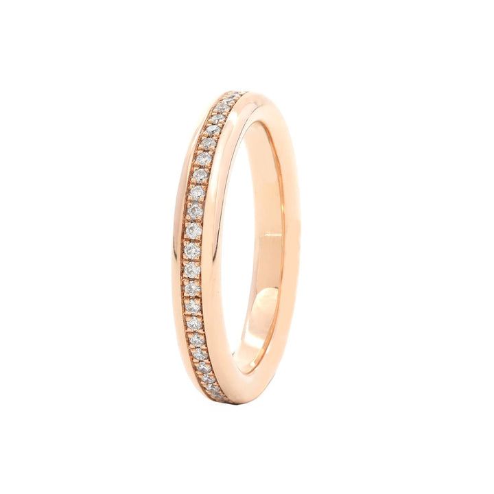 18K Yellow Gold Round Cut Lab Diamond Eternity Ring - FIORESE JEWELRY