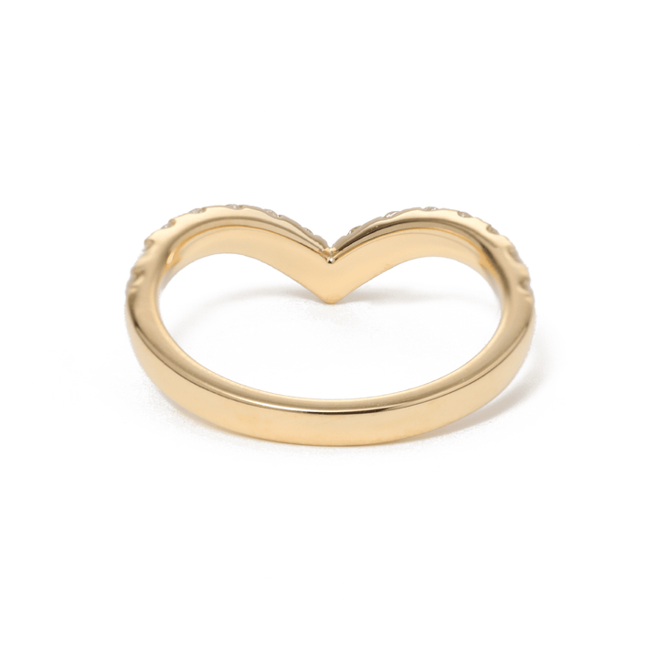 18K Yellow Gold Round Cut Lab Diamond Wedding Ring Enhancer - FIORESE JEWELRY