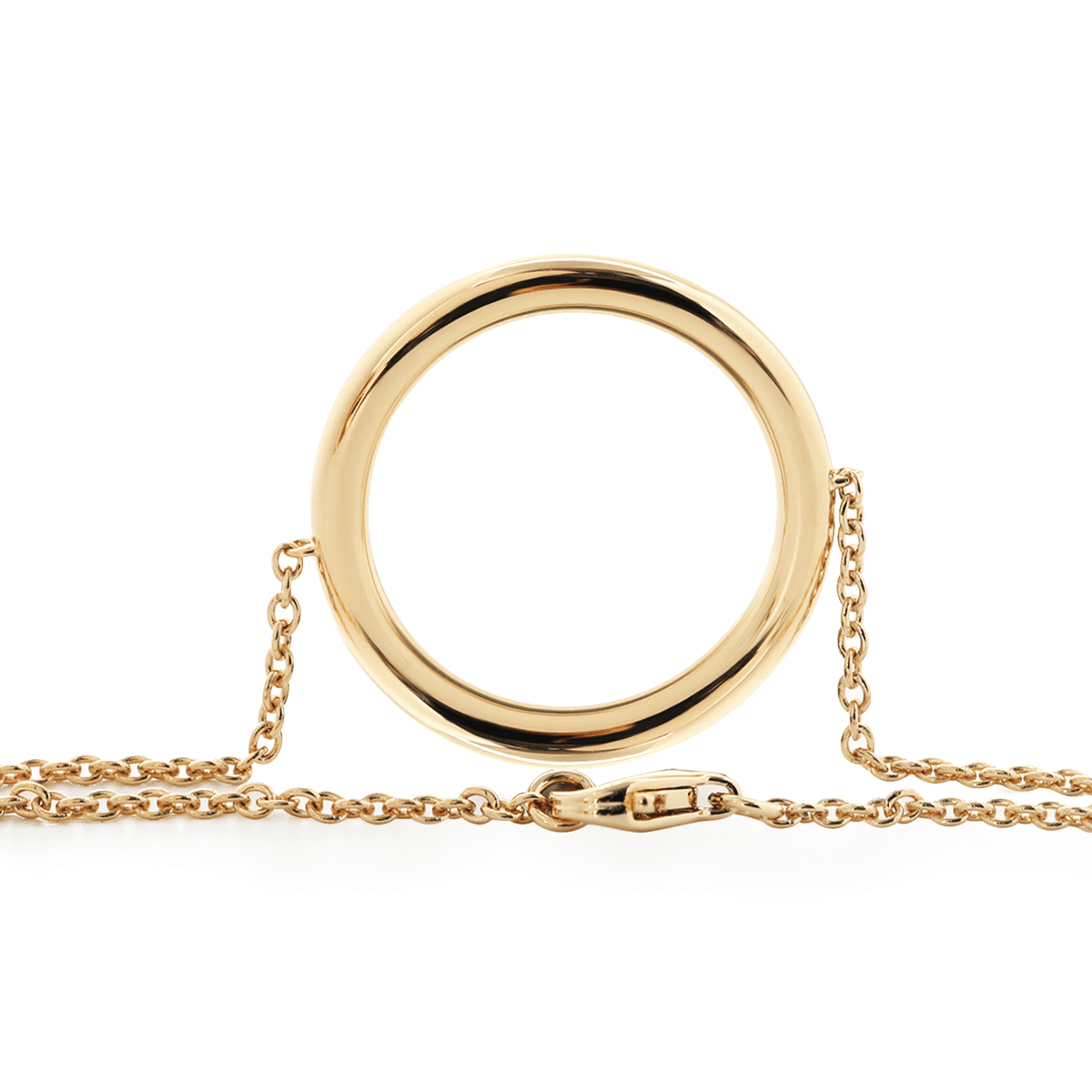 Round Lab Diamond Ring-Shaped Pave Pendant Chain Bracelet