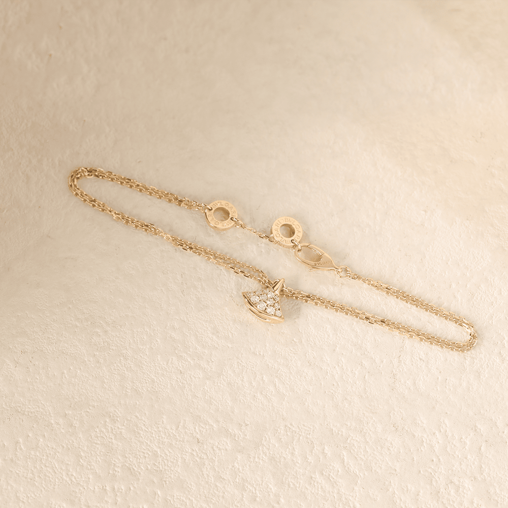 18K Yollow Gold Round Lab Diamond Skirt Pendant Necklace - FIORESE JEWELRY