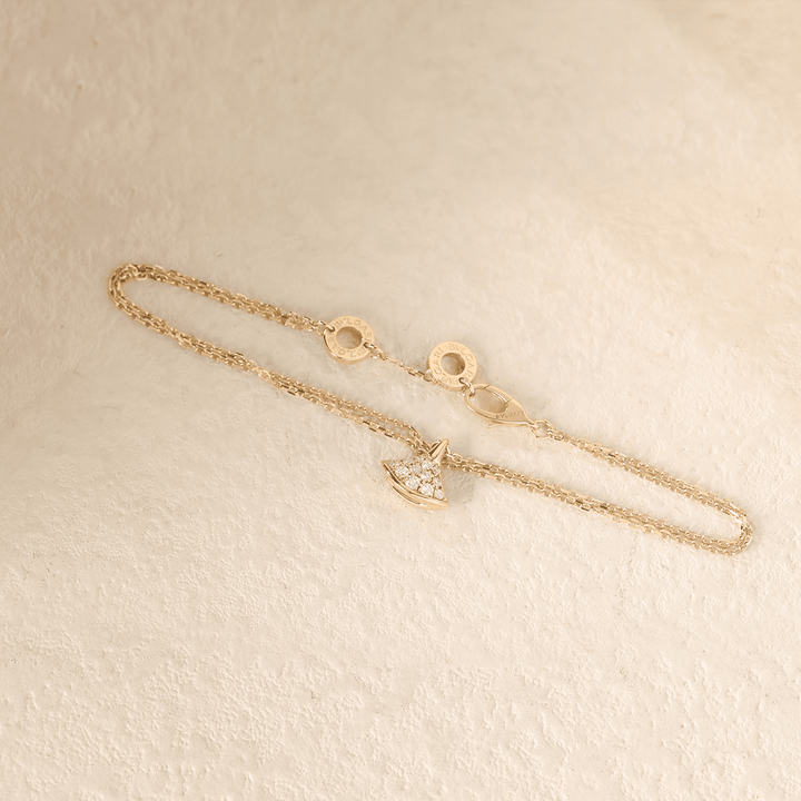 18K Yollow Gold Round Lab Diamond Skirt Pendant Necklace - FIORESE JEWELRY