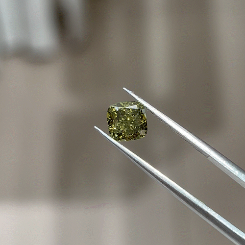 1.5ct Cushion Cut Lab Diamond Green VS NO.1052