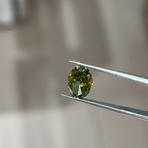 2.57ct Oval Cut Lab Diamond Green SI NO.1061