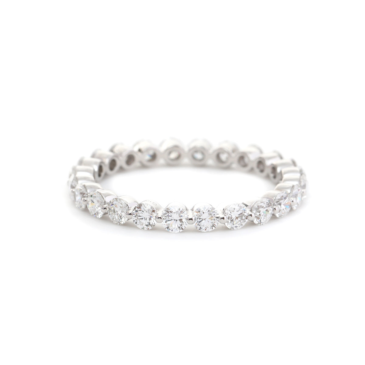 14K White Gold Round Cut Lab Diamond Eternity Ring