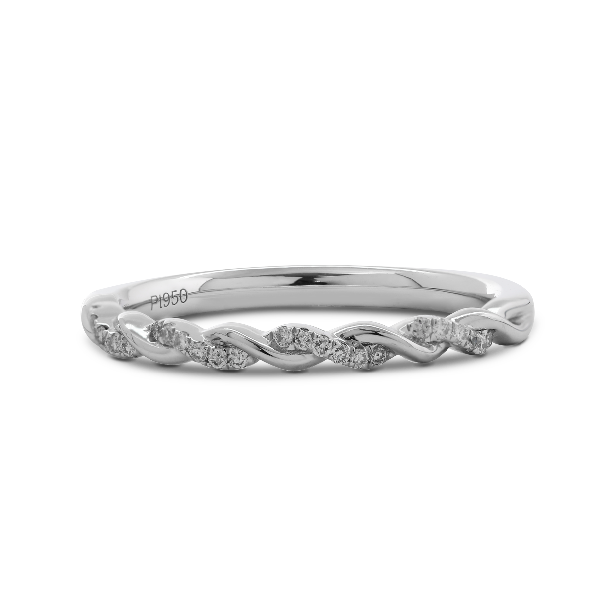 Platinum Round Lab Diamond Twist Ring Enhancer