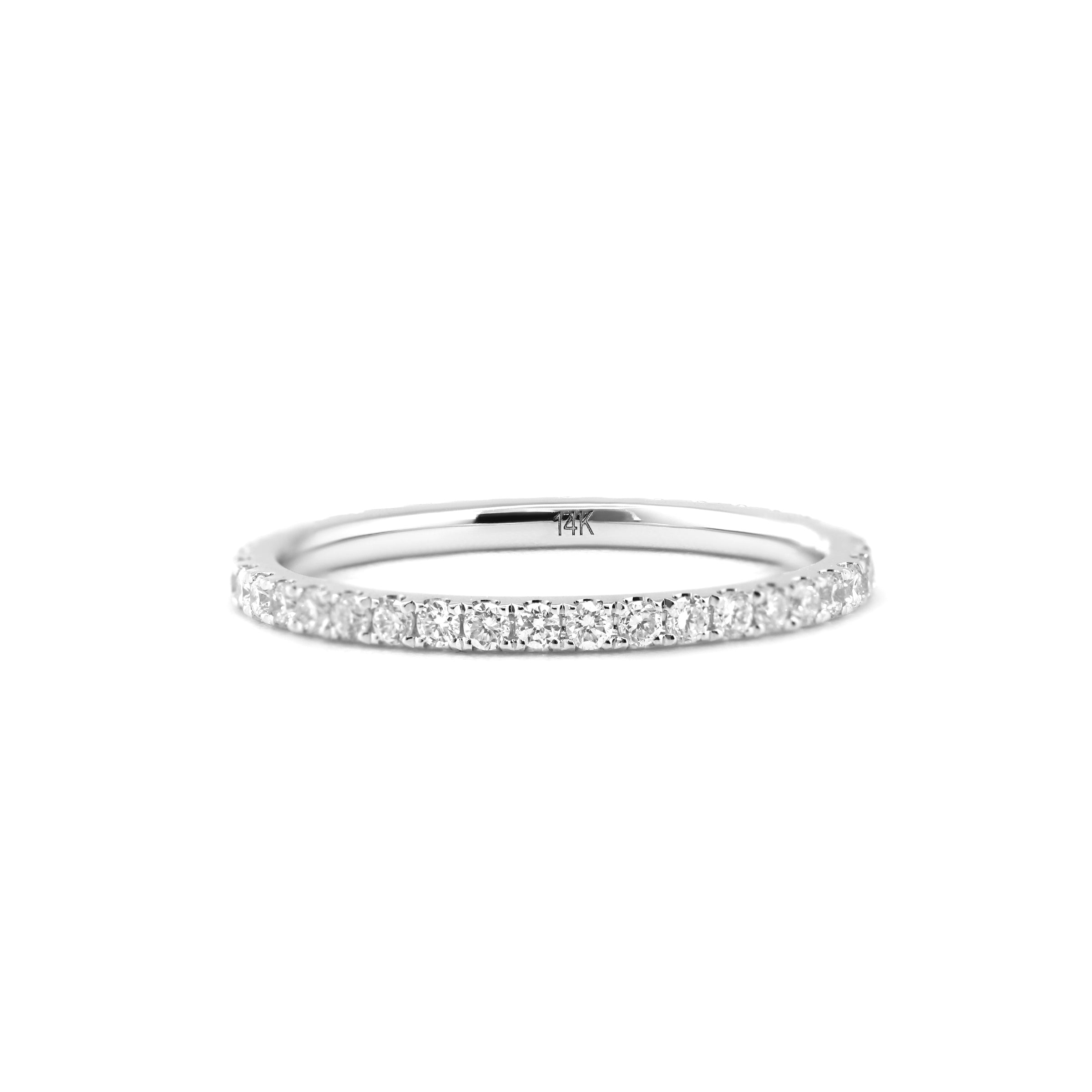 1.3mm Round Cut Lab Diamond Thin Eternity Ring