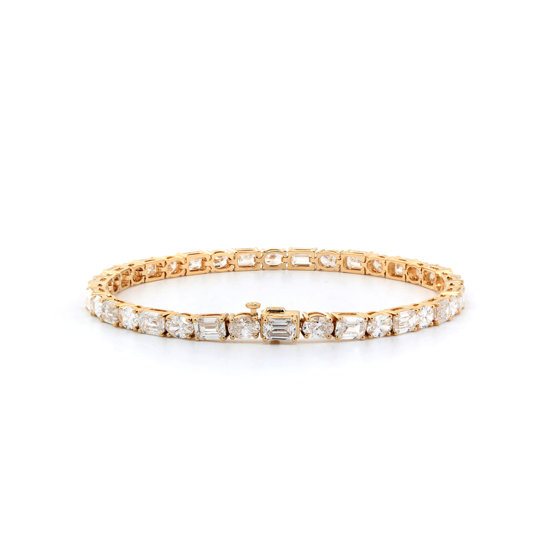 Oval- and Emerald-Cut Lab Diamond East-West Tennis Bracelet