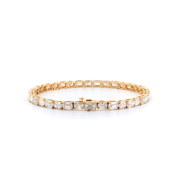 Oval- and Emerald-Cut Lab Diamond East-West Tennis Bracelet