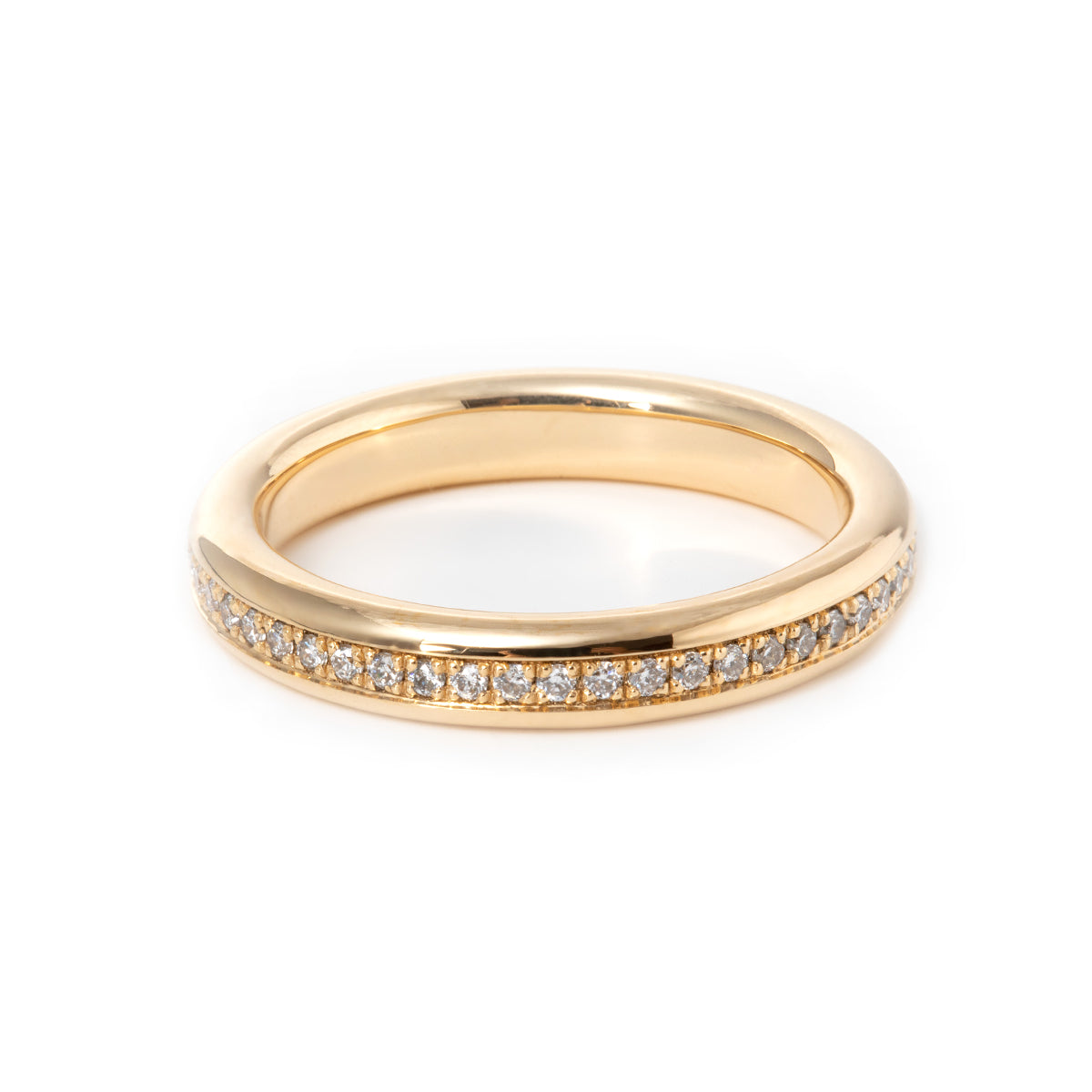 18K Yellow Gold Round Cut Lab Diamond Eternity Ring