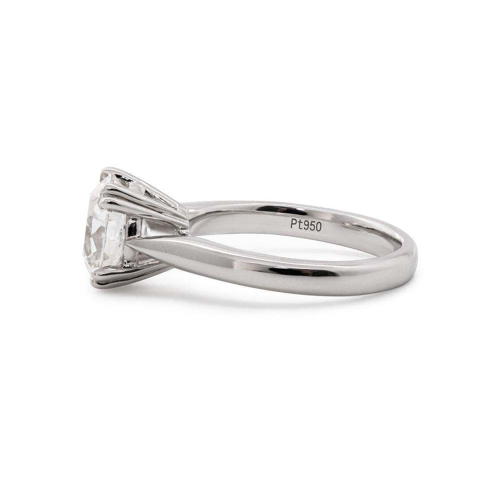 2.01CT Old European Cut Lab Diaond Cathedral Design Double Claw Prong Set Ring - FIORESE JEWELRY