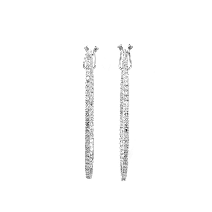 2.1mm Round Lab Diamond Hoop Earrings - FIORESE JEWELRY