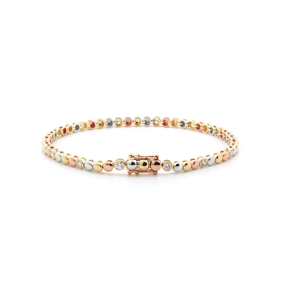 2.2mm Round Lab Diamond Bezel Station Tennis Bracelet - FIORESE JEWELRY