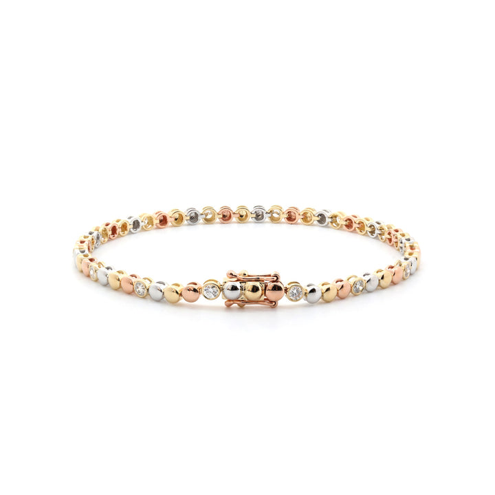 2.2mm Round Lab Diamond Bezel Station Tennis Bracelet - FIORESE JEWELRY