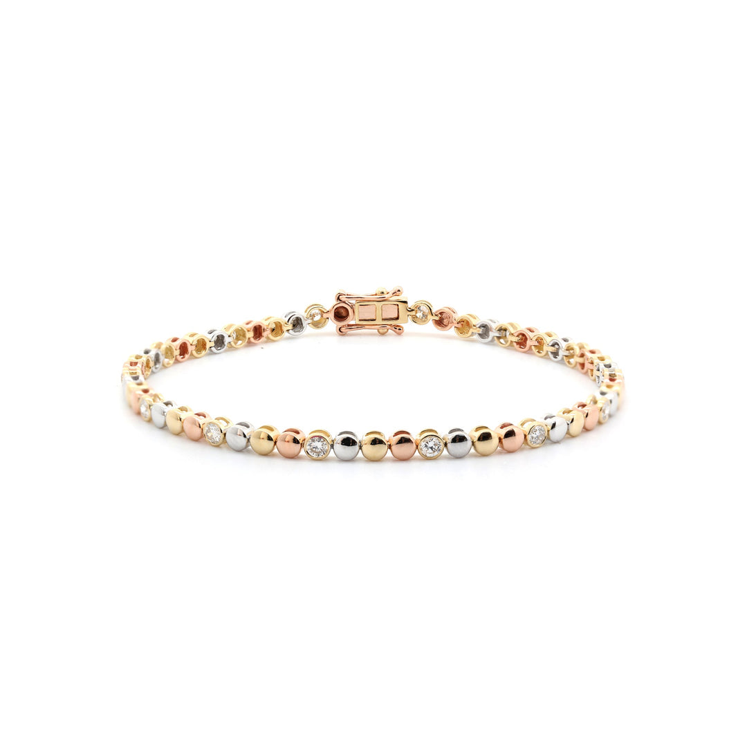 2.2mm Round Lab Diamond Bezel Station Tennis Bracelet - FIORESE JEWELRY