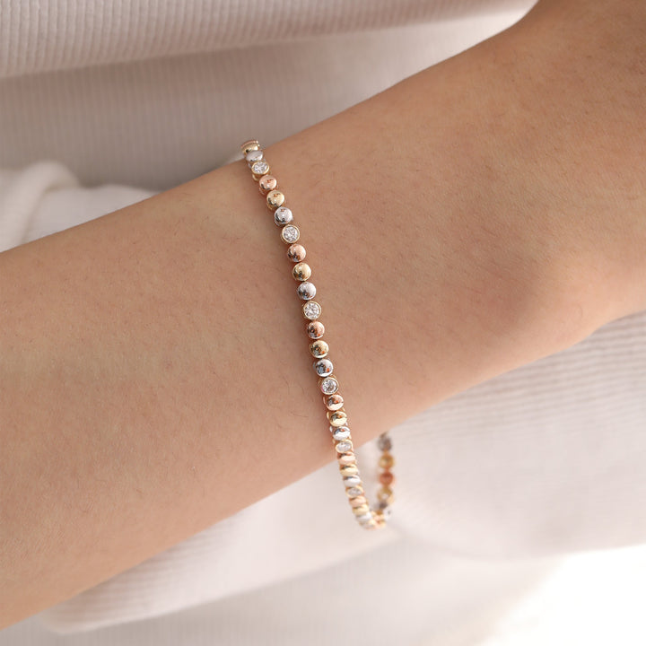 2.2mm Round Lab Diamond Bezel Station Tennis Bracelet - FIORESE JEWELRY