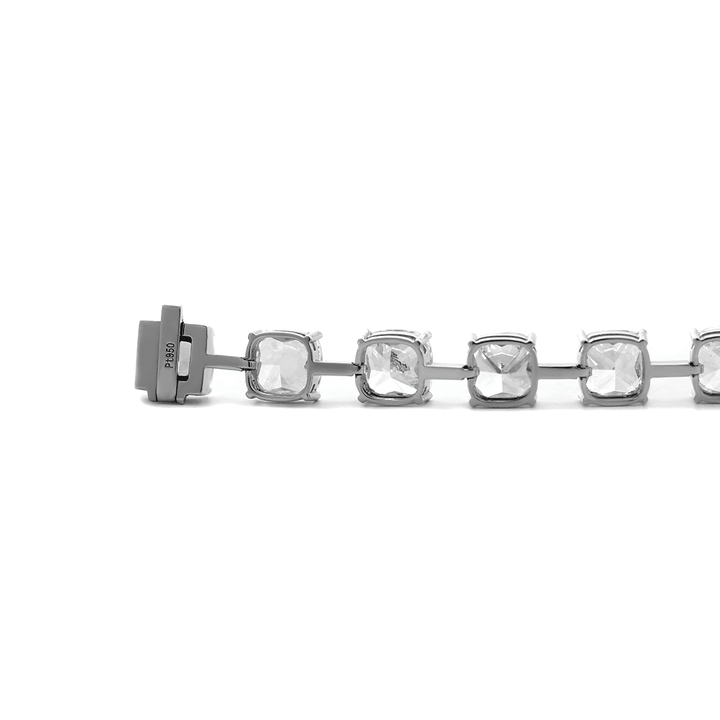24 CT TW Cushion Cut Lab Diamond 4 - Claw Prong Basket Station Bracelet - FIORESE JEWELRY