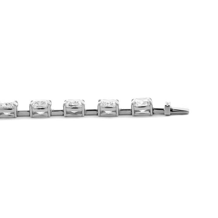 24 CT TW Cushion Cut Lab Diamond 4 - Claw Prong Basket Station Bracelet - FIORESE JEWELRY