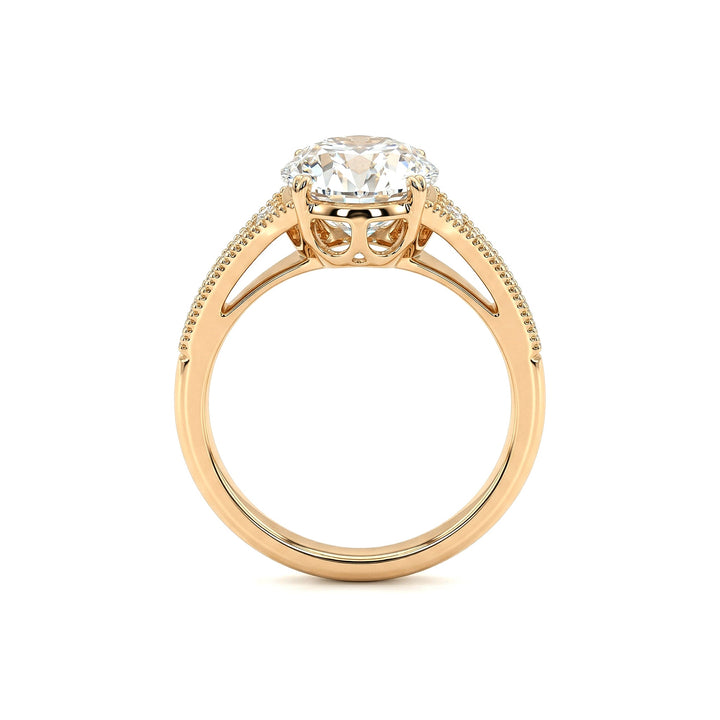 2.56CT Old European Cut Lab Diamond Vintage Milgrain Design Band Ring - FIORESE JEWELRY