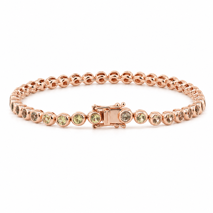 2.5mm Rainbow Corundum Bubble Bezel Tennis Bracelet - FIORESE JEWELRY
